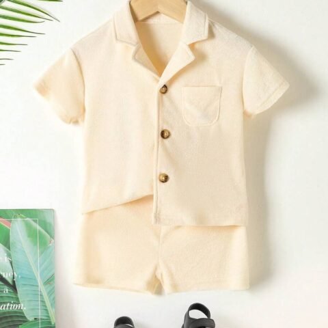 Baby Boy Patched Pocket Shirt & Shorts