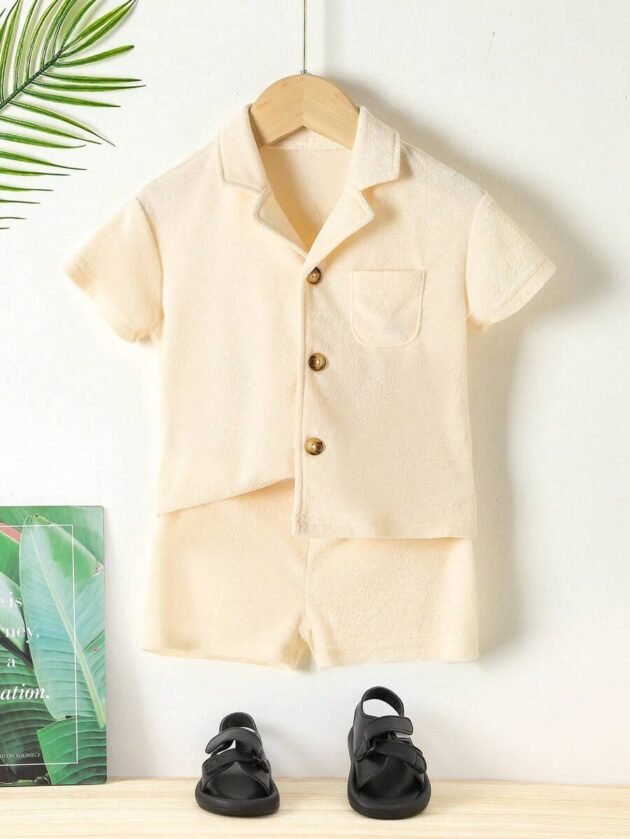 Baby Boy Patched Pocket Shirt & Shorts